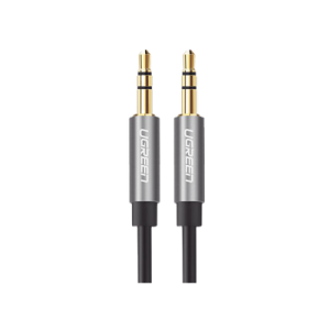 Cable Auxiliar 5 Metros / Conector 3.5mm a 3.5mm / Macho a Macho / Cubierta de TPE / Carcasa de Aluminio / Color Negro