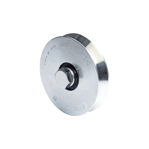 (300V-140) - Rueda con Ranura en V de 4" / Para puertas corredizas / Hasta 600 lb (270 Kg) / 1 Rodamiento / 1" de Ancho / Galvanizado