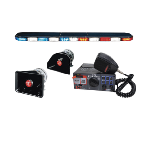 Kit de Sirena, bocina y Torreta 47" Serie 21 con 166 LEDs color dual, frente: Rojo/Blanco, Azul/Blanco, trasero: Rojo/Ámbar, Azul/Ámbar