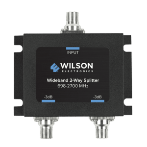 Divisor de potencia de 2 vías para la distribución de señal a dos antenas de servicio | 3 dB de pérdida por puerto | Conectores F hembra