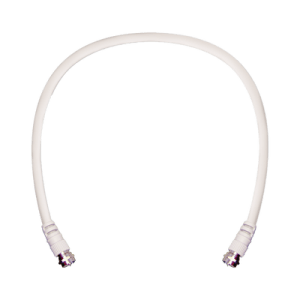 Jumper Coaxial con Cable Tipo RG-6 en Color Blanco de 60.96 centímetros de Longitud y Conectores F Macho en Ambos Extremos. 75 Ohm de Impedancia.