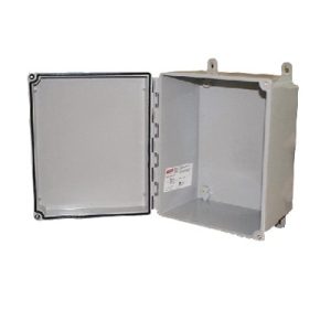 Gabinete de Poliéster en Fibra de Vidrio, en Color Gris Claro, NEMA 4 Interiores / Exteriores, 10 x 8 x 6 in.