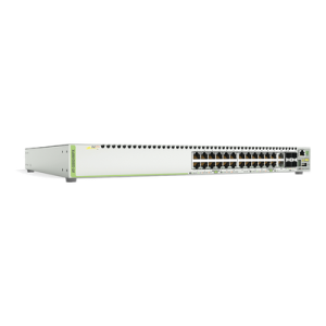 Switch PoE+ Stackeable Capa 3, 24 puertos 10/100/1000 Mbps + 2 puertos SFP Combo + 2 puertos SFP+ 10 G Stacking, 370 W