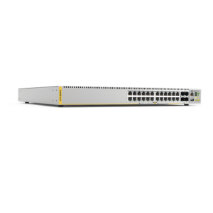 Switch PoE+ Stackeable Capa 3, 24 puertos 10/100/1000 Mbps + 4 puertos SFP+ 10 G, 370 W, fuente redundante