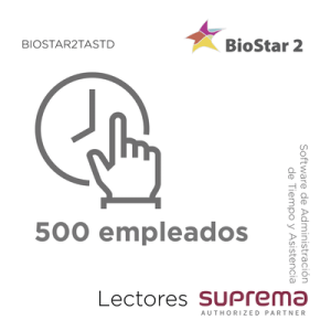 Licencia de Administración de Tiempo y Asistencia para 500 empleados /  Uso con Biostar2