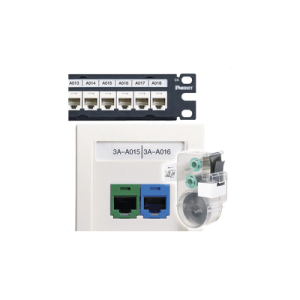 Casete de 125 Etiquetas Adhesivas, para Patch Panel, Face Plate o Cajas Superficiales, Para Identificación 4 Puertos, Color Blanco