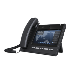 Teléfono IP Ejecutivo Para 6 Líneas SIP con Video Conferencia HD720, Pantalla Multi-Touch, Voz HD y Conferencia de 10 vías con Soporte Para PoE