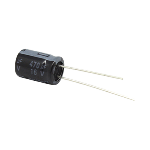Capacitor Electrolítico de Aluminio, 470 µFd, 16 Vcd,  8 x 11 mm, 105 °C.