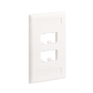 Placa de Pared Vertical Clásica, Salida Para 4 Puertos Mini-Com, Con Espacios Para Etiquetas, Color Blanco Mate