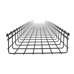 Charola tipo malla 105/300 mm, con acabado Electro Zinc, hasta 501 cables Cat6, tramo 3 m