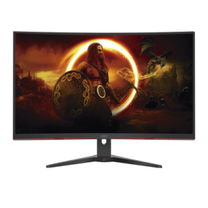 Monitor Curvo 32" GAMING W-LED VA, Resolución 2560 x 1440p 165Hz, con Entradas de Video HDMI / DISPLAYPORT .  Bisel Ultra Delgado. Soporta VESA