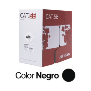 Bobina de cable UTP 305 m., Cat5E (24 AWG), Color Negro, PE, uso en Exterior, 100% Cobre, Para aplicaciones de CCTV, Redes de datos y Enlaces inalámbricos