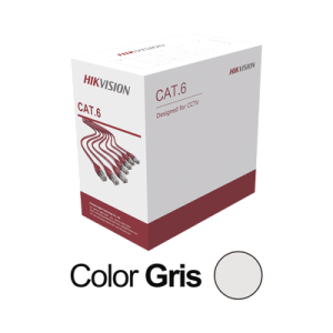 Bobina de cable UTP 305 m., Cat6 (23 AWG), Color Gris, PVC (CM), uso en Interior, 100% Cobre, Para aplicaciones de CCTV y Redes de datos