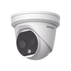 Turret IP Dual / Térmica 3.1 mm (160 x 120) / Óptico 4 mm (4 Megapixel) / Termométrica / Detección de Temperatura / PoE /Exterior IP66 / Sirena y Luz Intermitente Integrada