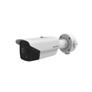 Bala IP Dual / Térmica 3.1 mm (160 x 120) / Óptico 4 mm (4 Megapixel) / Termométrica / Detección de Temperatura / PoE /Exterior IP66 / Sirena y Luz Intermitente Integrada