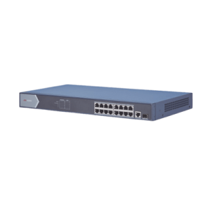 Switch PoE+ / 16 Puertos Gigabit 802.3 af/at (30 W) / 1 Puerto Gigabit Uplink / 1 Puertos SFP