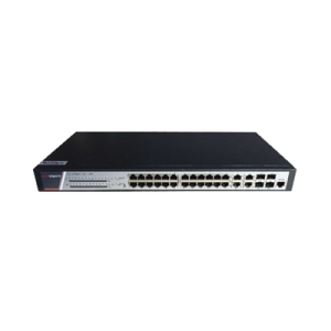 Switch Gigabit PoE+ / Administrable / 24 puertos 10/100/1000 Mbps PoE+ / 4 puertos 10/100/1000 Mbps + 4 puertos SFP de Uplink / 370 W