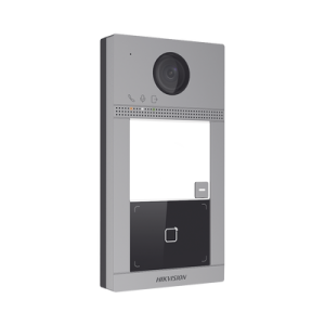 Videoportero IP PoE Estandar (IP65 + IK08) con Llamada y apertura desde APP Hik-Connect / Soporta 1 Departamento y hasta 6 Monitores / Apertura con tarjeta / Soporta 2 puertas