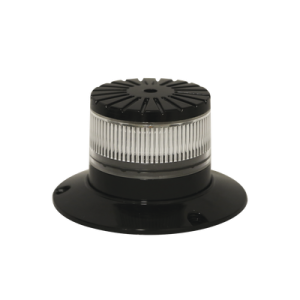 Baliza LED compacta discreta, domo claro, color ambar