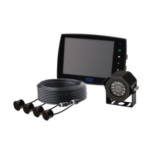 Sistema alámbrico de cámara y monitor de 5.6” con sensores de reversa