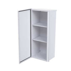 Gabinete Acero Galv. para 3 Bat. PL110D12. Puerta Sin Ventilación. Acc. de piso o poste No incluidos (400 x 1060 x 300mm).