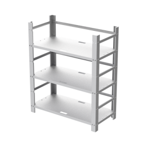 Estante Galvanizado de 3 Niveles para Instalación de 12 Baterías de Ciclo Profundo Similares a la PL-110-D12.