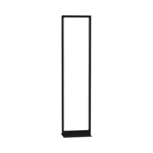 Rack de 2 Postes (Doble Perforación), Estándar 19", 45 Unidades, Fabricado en Acero, Base "L" para Anclar a Piso.