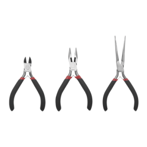 Juego de 3 Mini Pinzas de Corte de 5". Incluye: Pinza de Punta Redonda, Diagonal y Punta de Aguja.