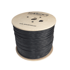 Bobina de cable Siamés cat.5E CCA + 2 Cables de Alimentación para Cámaras de Videovigilancia, 305m, Instalación en Exterior, uso Industrial para Climas Extremos