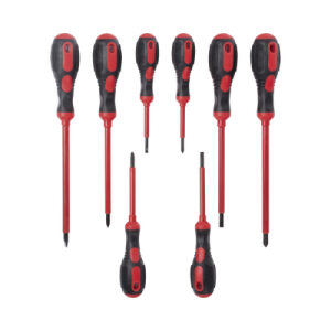 Juego de 8 Desarmadores con Aislante para Electricistas.