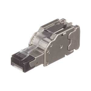 Plug RJ45 Blindado, Instalación Recta, Terminación en Campo Certificable, Compatible con Cat5e, Cat6 y Cat6A, Color Plata, Paquete de 10 Piezas, Incluye herramienta.