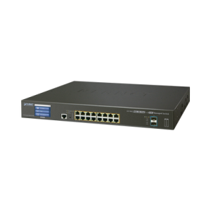 Switch administrable L3 16 puertos gigabit c/PoE 802.3bt, 2 puertos 10G SFP+ con pantalla tactil (400W)