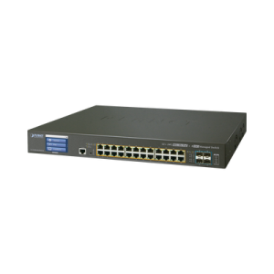 Switch Administrable L2+, 24 puertos Gigabit PoE 802.3bt, 4 puertos 10G SFP+,Pantalla táctil, (400W)