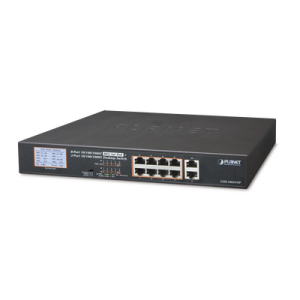 Switch No Adminsitrable PoE+ distancia 250 metros 8 puertos PoE Gigabit + 2 gigabit
