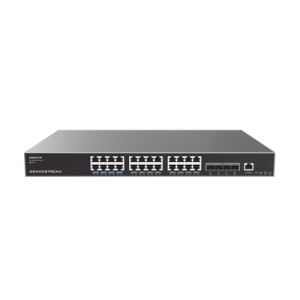 Switch Gigabit PoE+ Administrable / 24 puertos 10/100/1000 Mbps + 4 Puertos SFP+ 10G Uplink / Hasta 360W / Compatible con GWN Cloud.