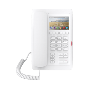(H5 Color Blanco)Teléfono para Hotelería, profesional de gama alta con pantalla LCD de 3.5 pulgadas a color, 6 teclas programables para servicio rápido (Hotline) PoE