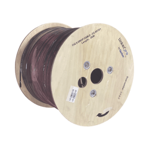 Carrete de 2 km de Fibra Óptica Aérea Mini Figura 8 G.657A1 tipo Drop, Monomodo de 2 Hilos (bifibra), Color Negro