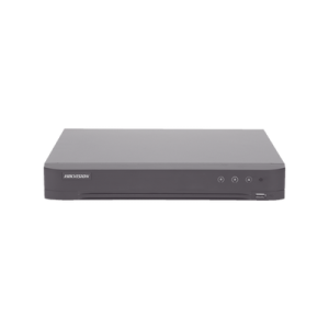 DVR 16 Canales TurboHD + 8 Canales IP / 5 Megapixel Lite - 3K Lite / Acusense (Evita Falsas Alarmas) / Reconocimiento de Rostros (Base de Datos) / Audio por Coaxitron / 1 Bahía de Disco Duro / H.265+