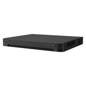 (ACUSENSE / Evita Falsas Alarmas) DVR 4K / 16 Canales TURBOHD + 16 Canales IP / 2 Bahía de Disco Duro / Audio por Coaxitron / Salida de Vídeo en 4K / Entrada Salida de Alarma