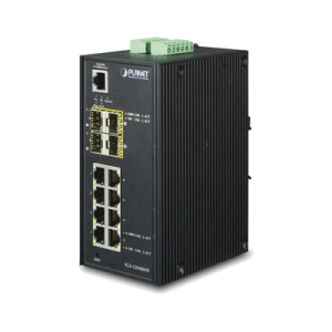 Switch Industrial Administrable de 8-Puertos 10/100/1000T + 4-Puertos 100/1000X SFP