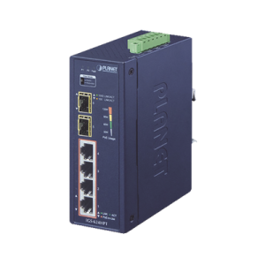 Switch PoE Industrial No Administrable de 4 Puertos PoE 10/100/1000T 802.3at, 2 Puertos SFP 10/1000X