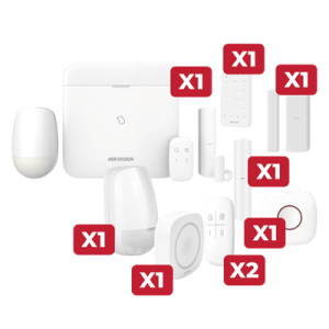 Kit de Alarma 96 Zonas / Incluye Panel / Contacto Magnético / Detector PIR / Botón de Pánico / Sirena Inalámbrico / Control Remoto