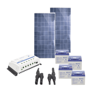 Kit Solar de 12 /24 Vcd para alimentar equipos con consumo de 30W / NO INCLUYE CONECTORES MC4