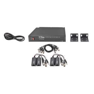 Kit de 4 canales de para transmisión de ALIMENTACION ( de 36 Vcd a 12Vcd )  y VIDEO (HD-TVI) a distancias de hasta 250 mts.