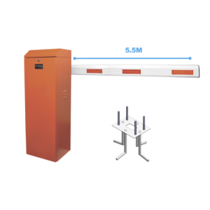 Kit de Barrera Vehicular Derecha Color Naranja con Brazo Telescopico de 3.6 a 5.5 m y Anclaje