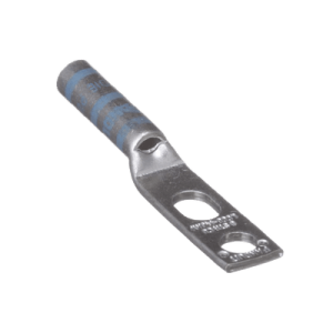 Terminal de Compresión de Barril Largo, de Dos Orificios de 1/4, para Cable 6 AWG, Espacios Entre Orificios de 0.50 a 0.63in