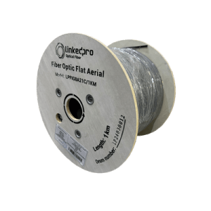 Carrete de 1 km de Fibra Óptica Aérea Mini Figura 8 G.657A1 tipo Drop, Monomodo de 1 Hilo (unifibra), Color Negro