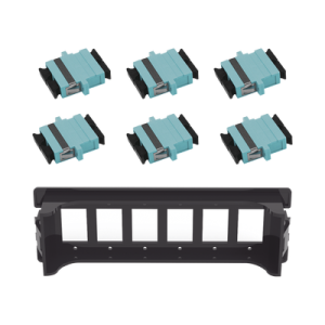 Placa acopladora para Distribuidor de Fibra Óptica LP-ODF-8024, incluye 6 acopladores SC Duplex Para fibra Multimodo (12 fibras)