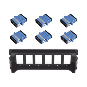 Placa acopladora para Distribuidor de Fibra Óptica LP-ODF-8024, incluye 6 acopladores SC Duplex Para fibra Monomodo (12 fibras)