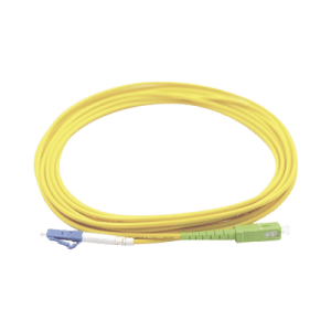 Jumper de Fibra Óptica Monomodo LC/UPC SC/APC Simplex, color amarillo 1 metro